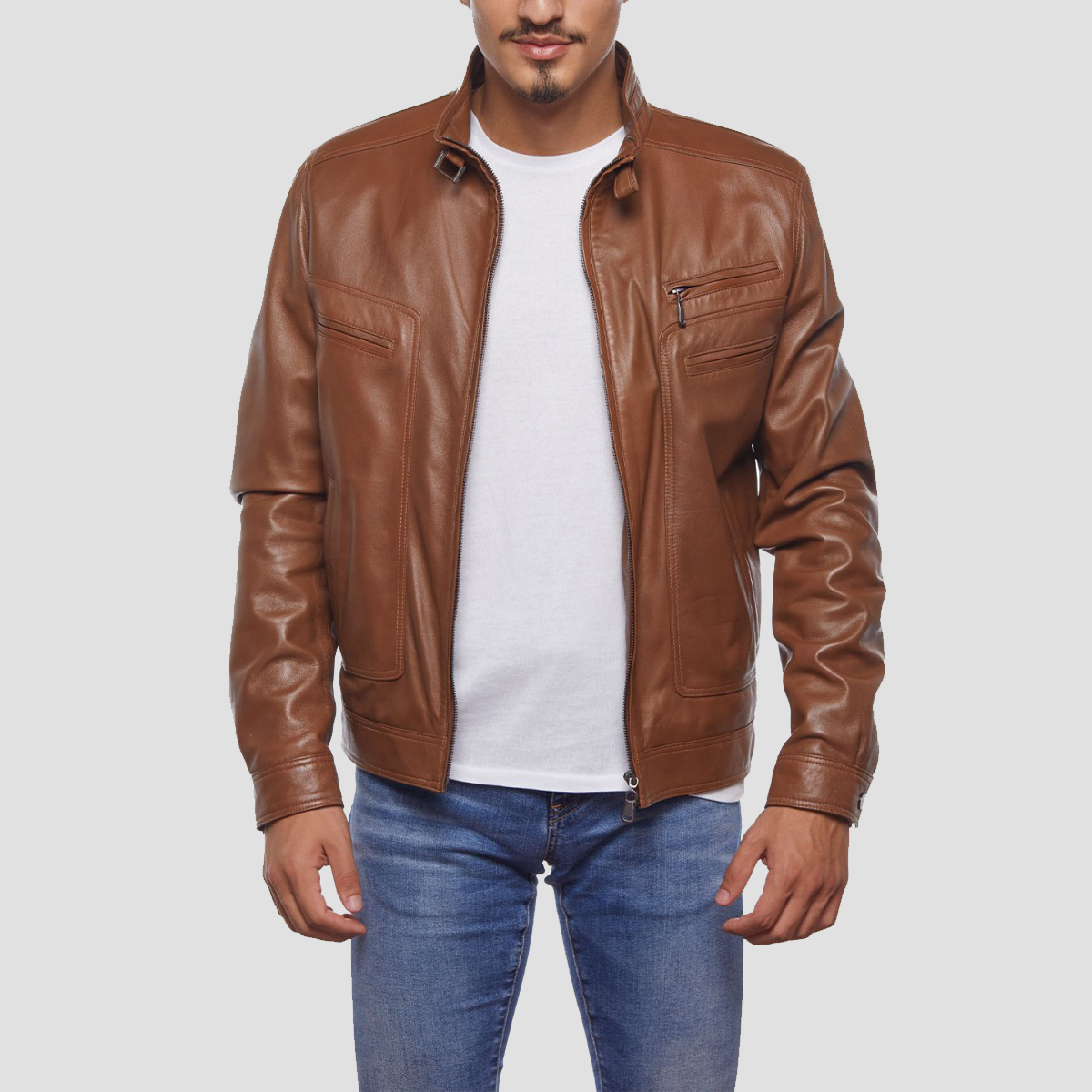 Brown Leather Motorcycle Jacket - The Vintage Leather