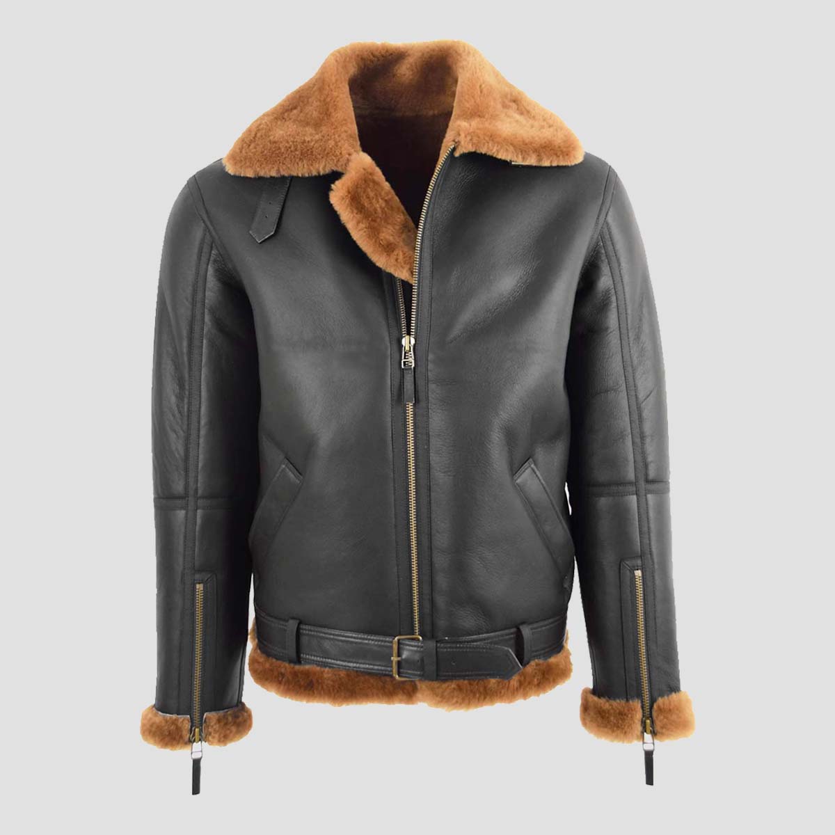Quilted B-3 Brown Leather Bomber Jacket - The Vintage Leather
