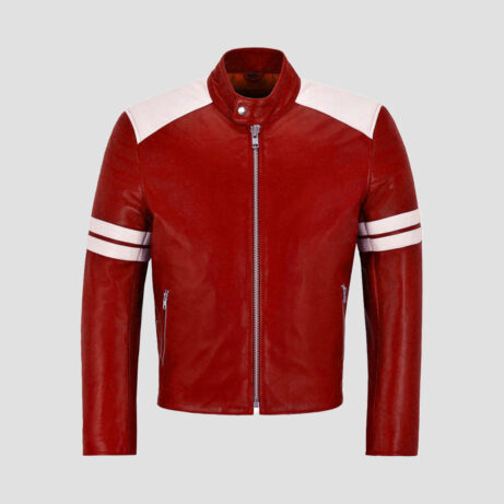 Cafe Racer Leather Biker Jacket