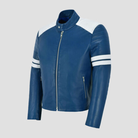 Cafe Racer Leather Biker Jacket