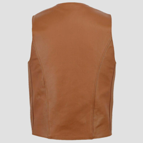 best tan leather motorcycle vest