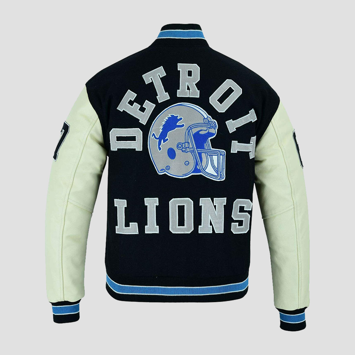 Detroit Lions Letterman Bomber Jacket - The Vintage Leather