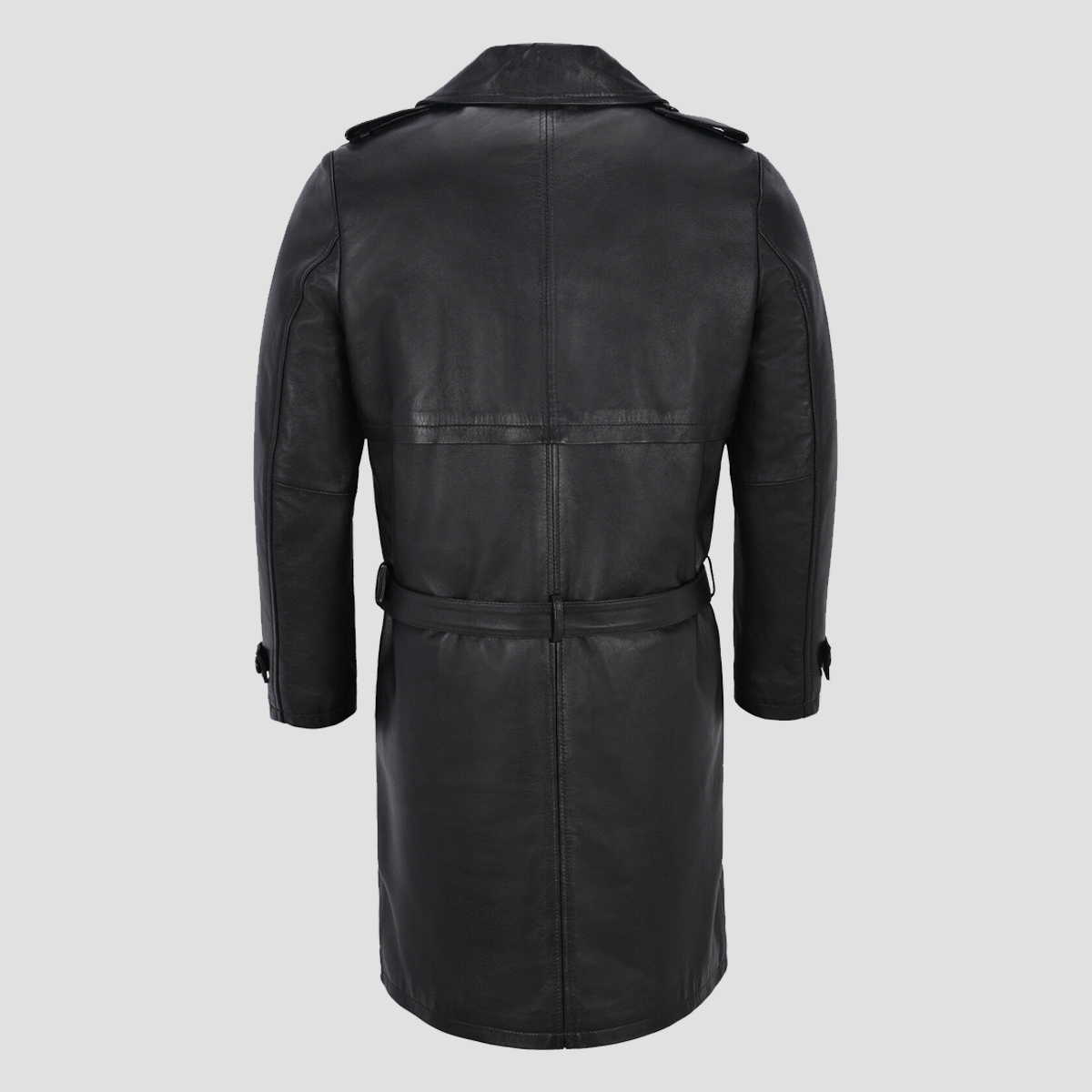 Daniel Black Leather Trench Coat - The Vintage Leather